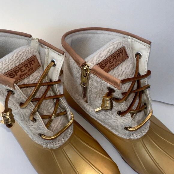 Sperry saltwater womens gold duck boots 8.5 - Picture 3 of 5